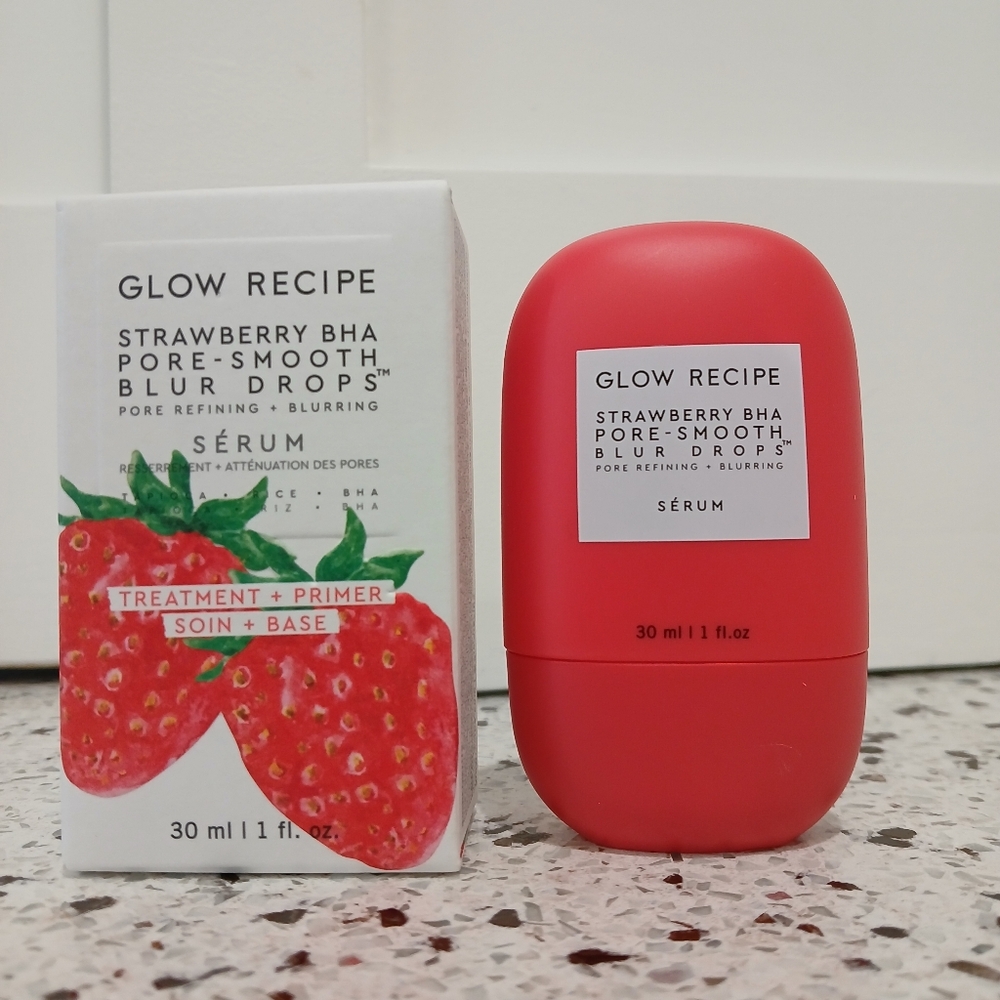 GLOW Recipe Strawberry BHA Pore-Smooth Blur Drops Serum, 30 ml